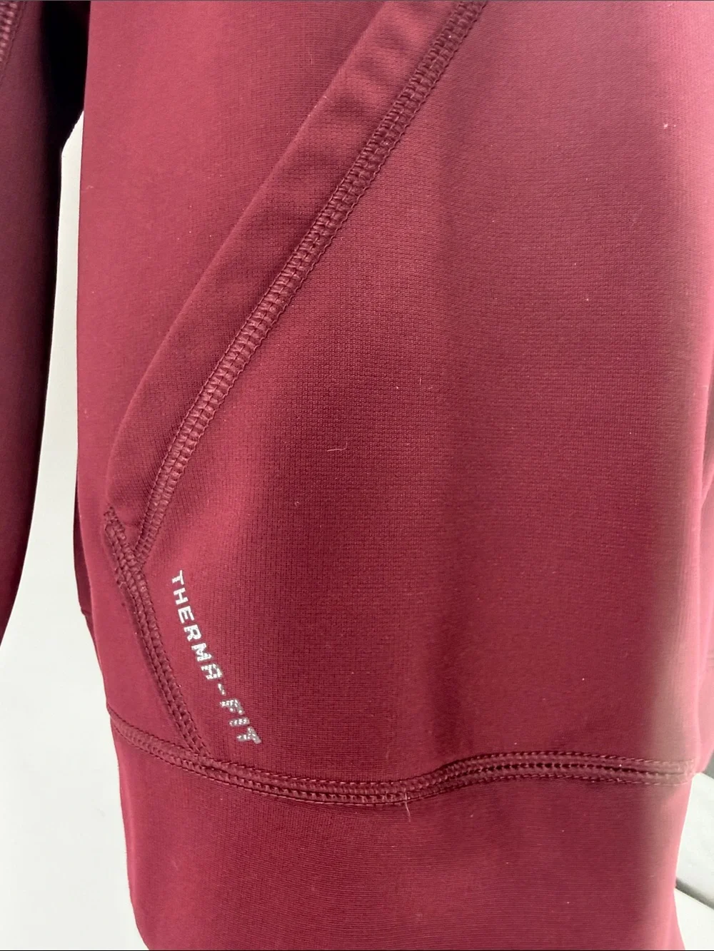 Nike Burgundy FSU  Full-Zip Hoodie with Subtle White Thermal Print